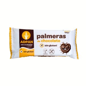 Paquete de palmeras de hojaldre sin gluten bañadas en chocolate