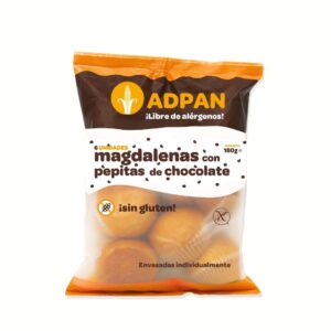 Magdalenas con pepitas de chocolate sin gluten 6u