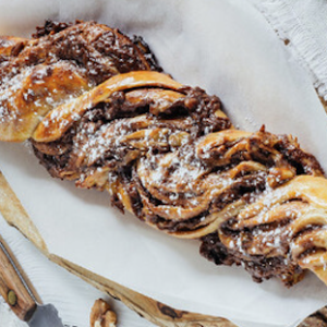 Trenza de hojaldre y chocolate sin gluten