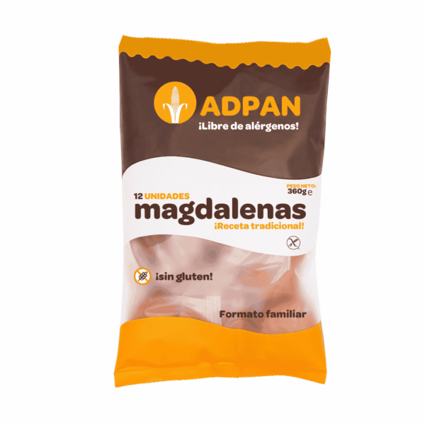 Magdalenas tradicionales Formato Familiar 12 unidades sin gluten