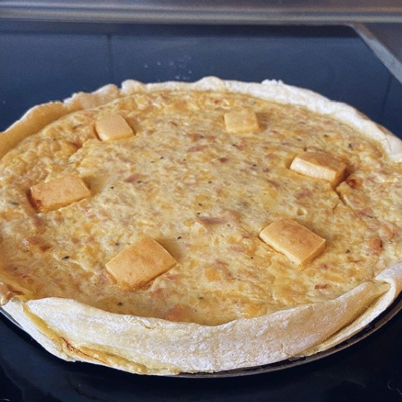 Quiché de pavo y queso