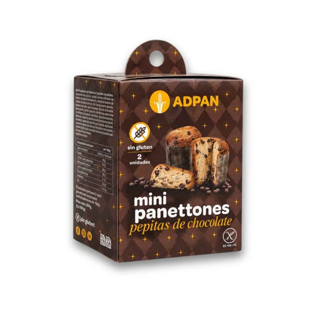 Estuche de panettones con pepitas de chocolate sin gluten