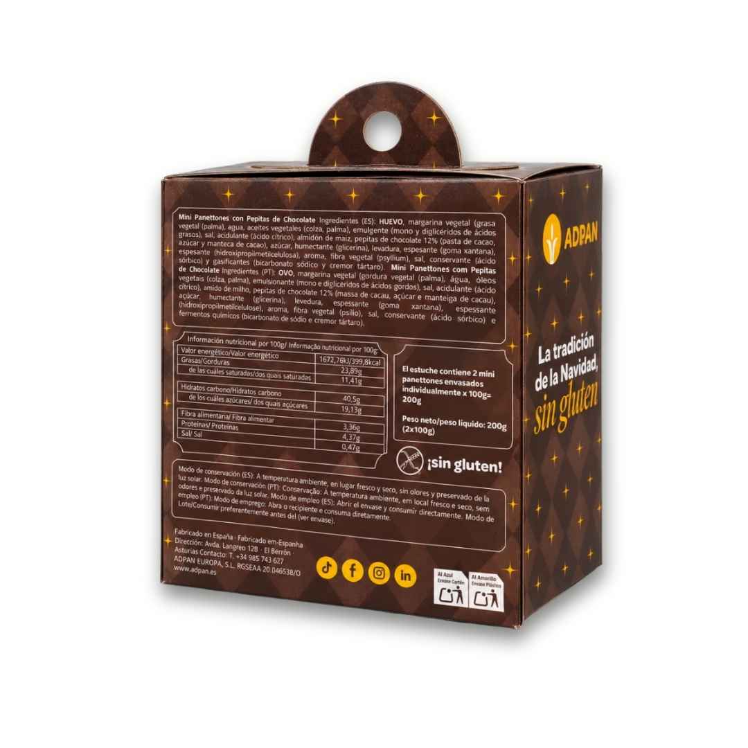 Panettones con pepitas de chocolate sin gluten Panettones con pepitas de chocolate sin gluten