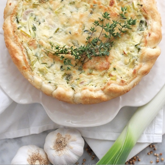 Pastel de calabacín y puerro